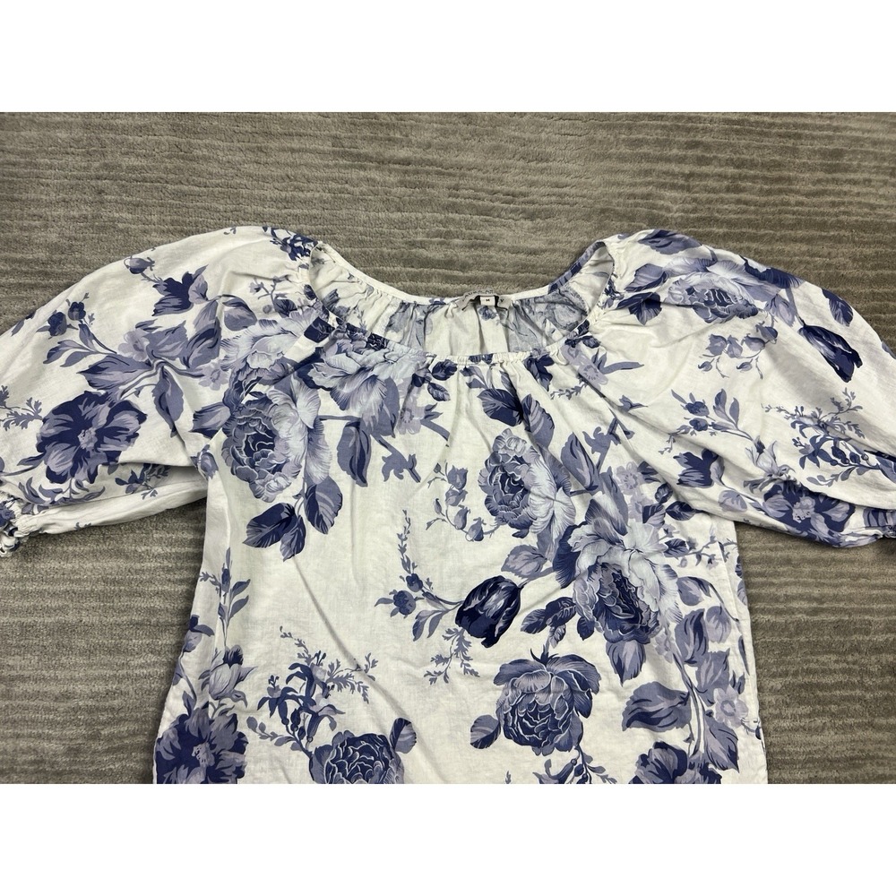 🍁Laura Ashley Blue Floral Blouse - Picture 2 of 12